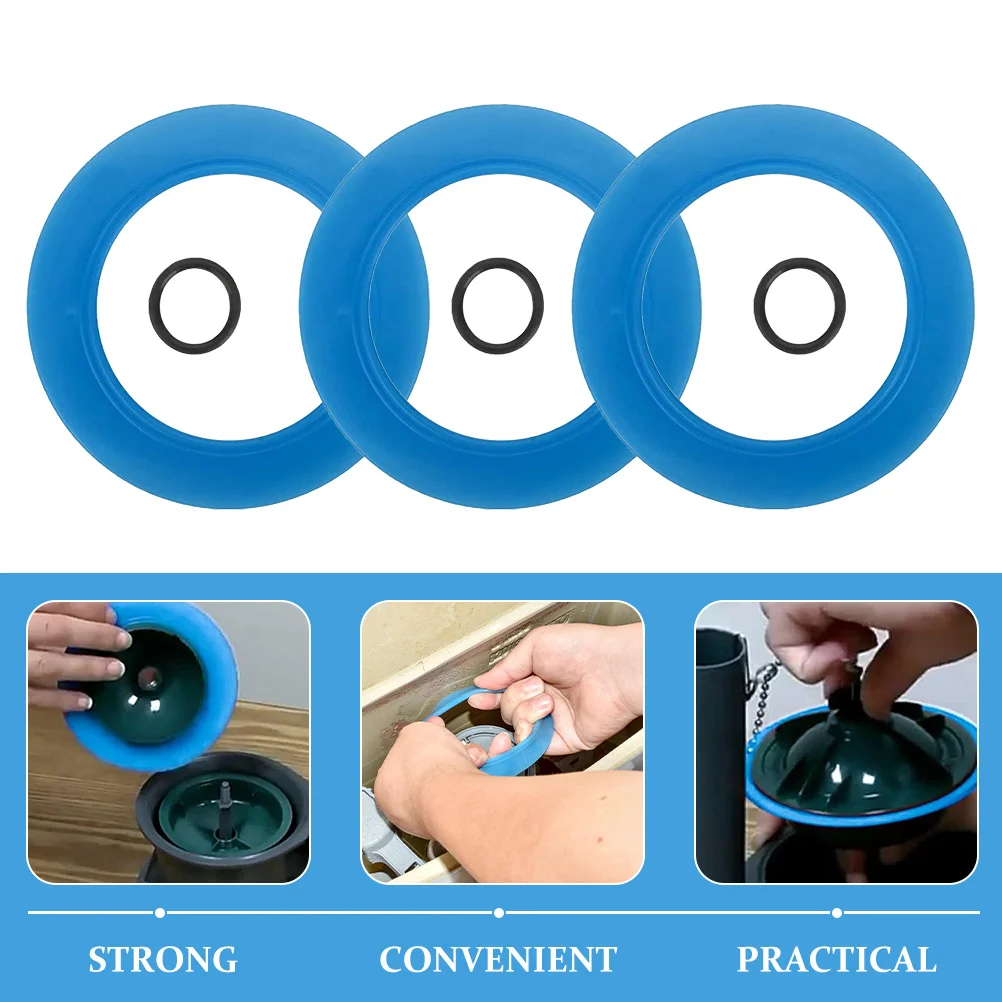 

3Pcs Seals Replacement Kit Toilet Tank Silicone Tpr Leak Proof Toilet Parts Replacement Seal Rings