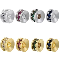 ZHUKOU 4.2ร2.5mm copper 18K gold plated inlaid with coloured zirconia DIY jewellery accessories beads stringing material: VZ415