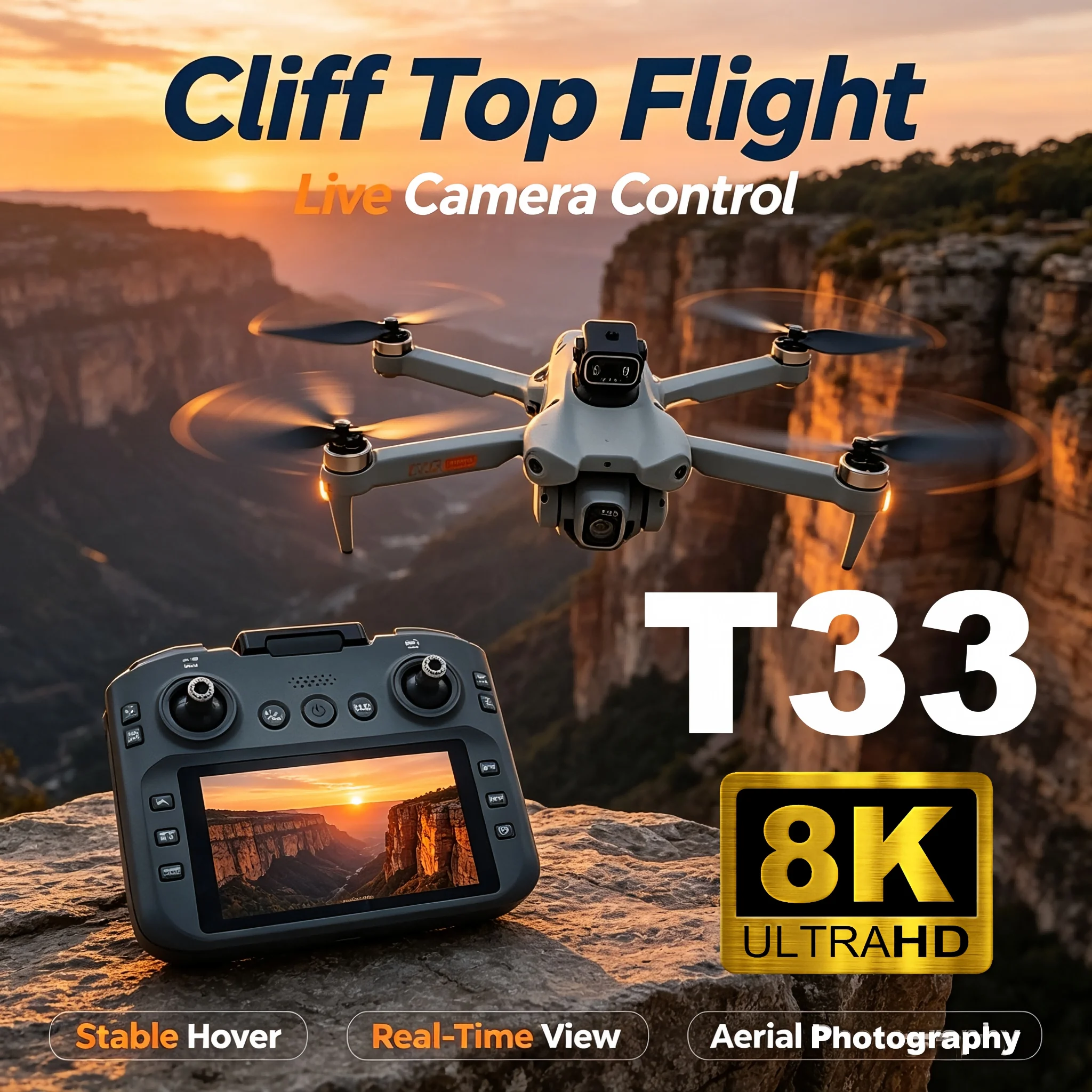 2026 New T33 Pro Drone 8K HD 4.5