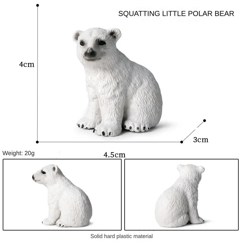 OozDec-figura de oso Polar de 3 piezas para niños, figura de Animal sólido realista, decoración, regalo de cumpleaños