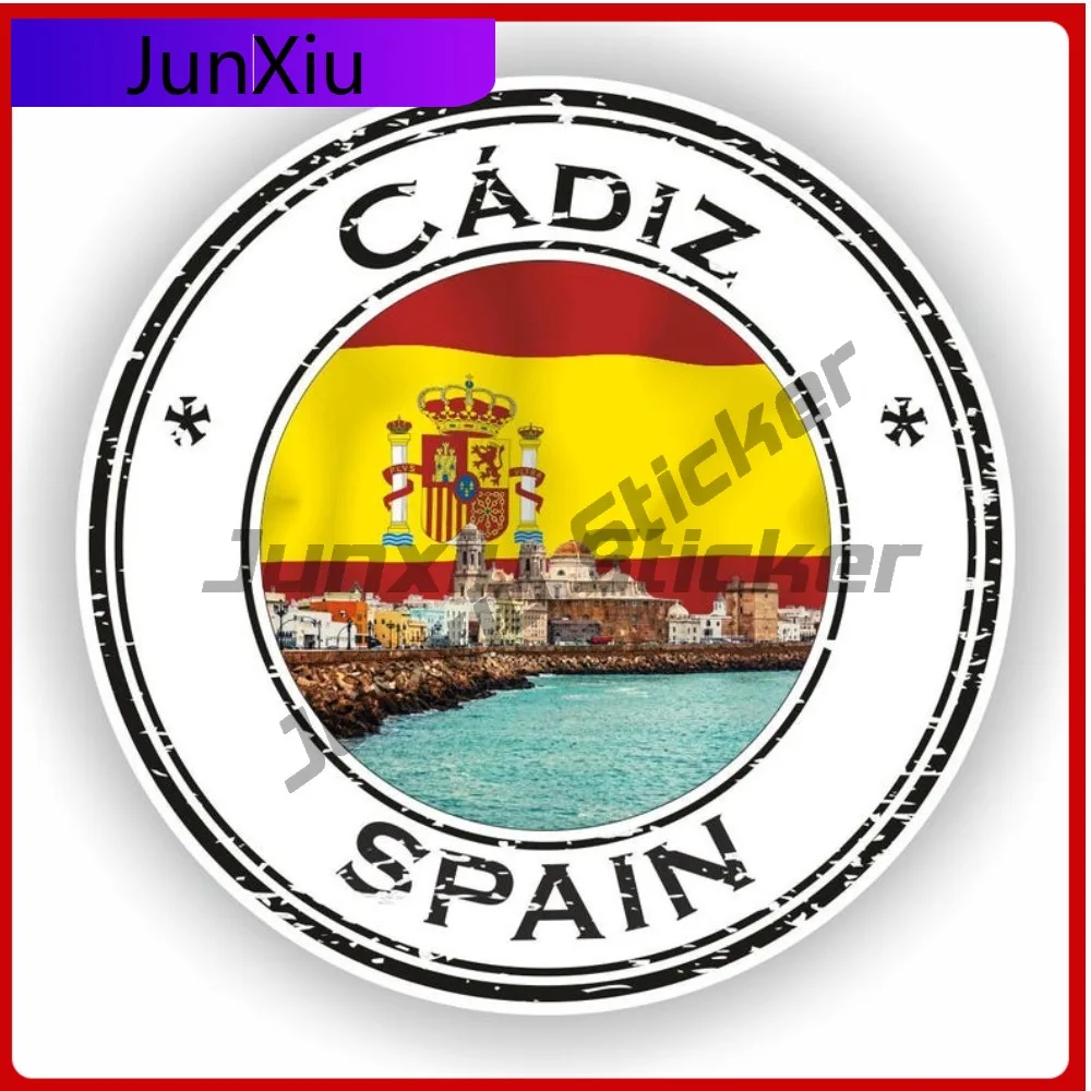 

C diz Spain Seal Stylish Truck Weatherproof Vinyl Round Symbol Sticker Fade Resistant Sticker Fade Resistant Cute UV