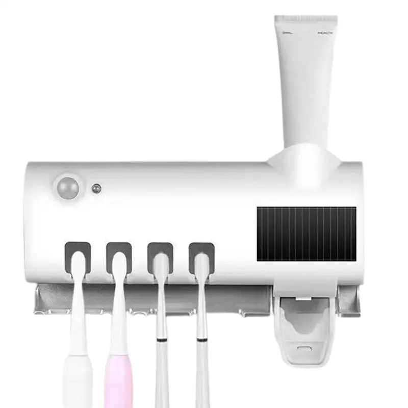 Smart Toothbrush Sanitizer Free Punch Wall Mount Holder 1PC Quick Install for Small Bathroom Space Saving