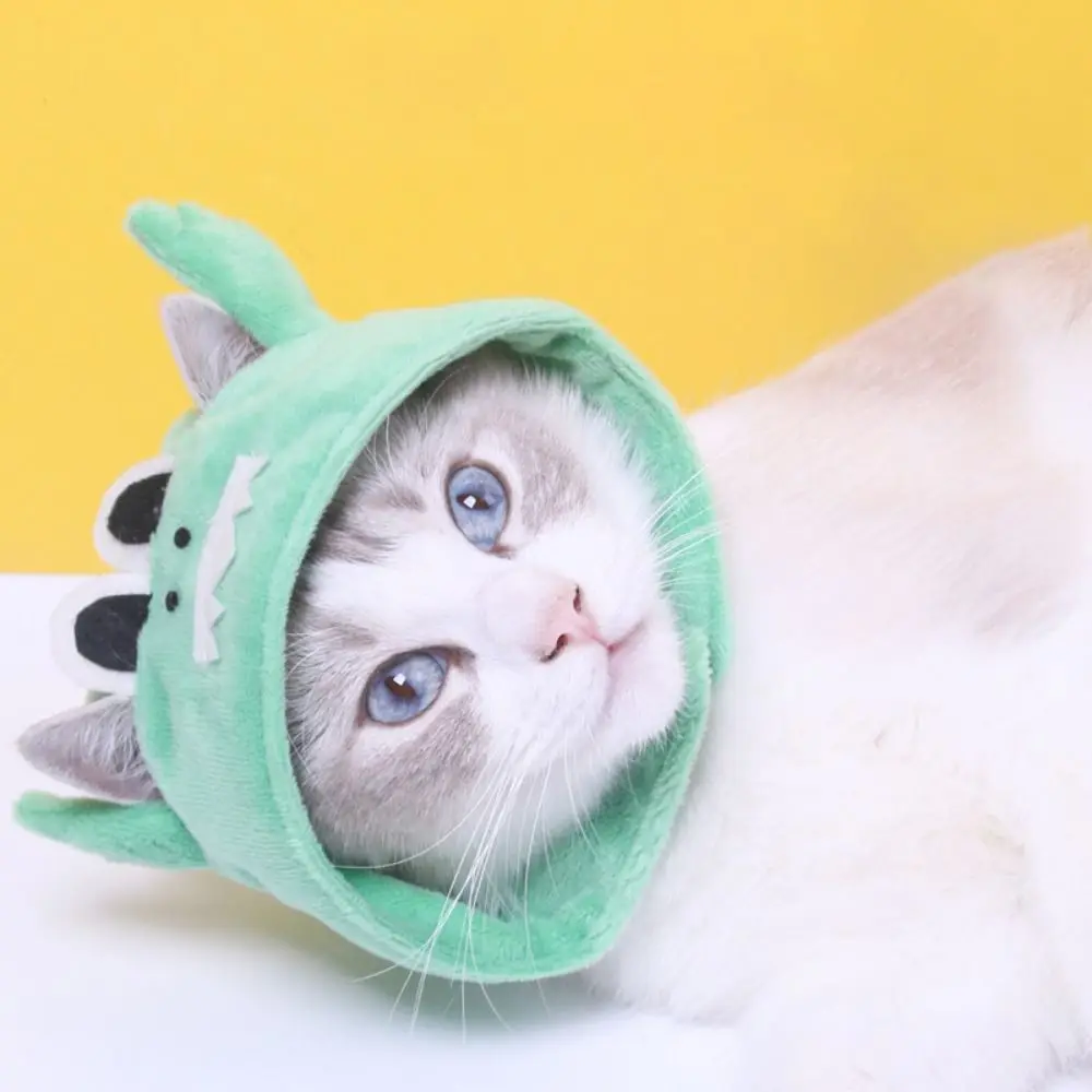 Cartoon Crocodile Pet Headgear Comfortable Polyester Cat Crocodile Dress Up Decorative Soft Cat Cosplay Hat For Cats Dogs