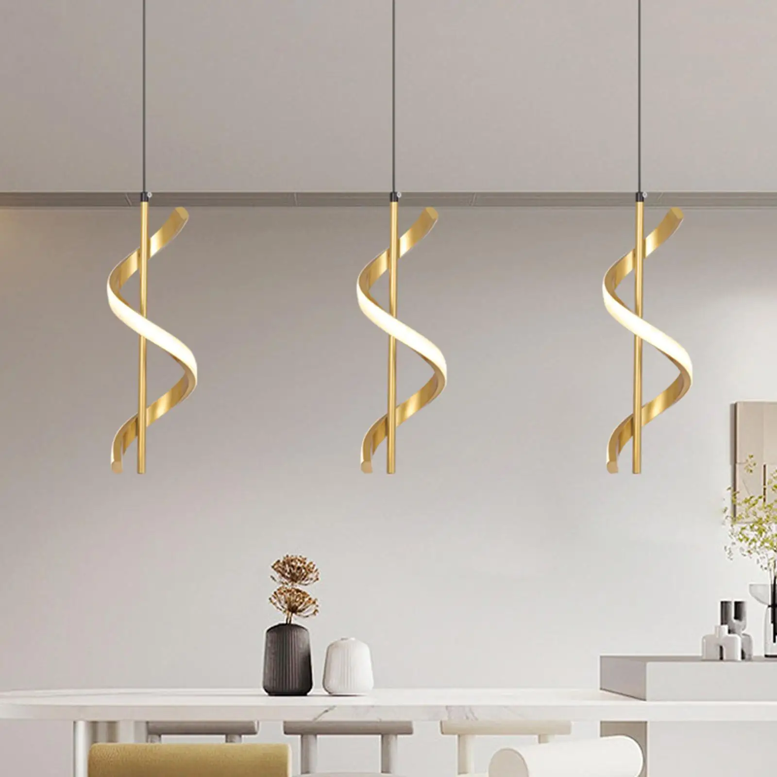 

LED Pendant Light Chandelier Hotel Farmhouse Spiral Ceiling Light Fixture