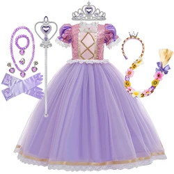 Children Girl Rapunzel Dress Kids Tangled Disguise Carnival Girl Princess Costume Birthday Party Gown Outfit Clothes 2-10 Years