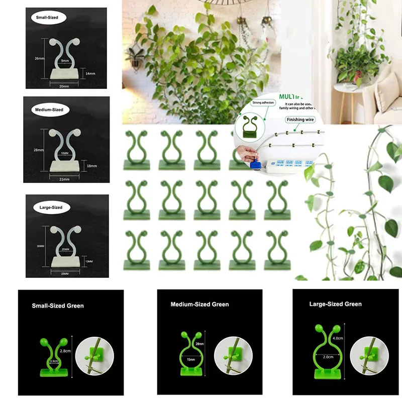 

Plant Climbing Wall Clips Self-Adhesive Buckle Hook Fastener Tied Fixture Plant Stent Invisible Vine Climbing Fixed Bracket