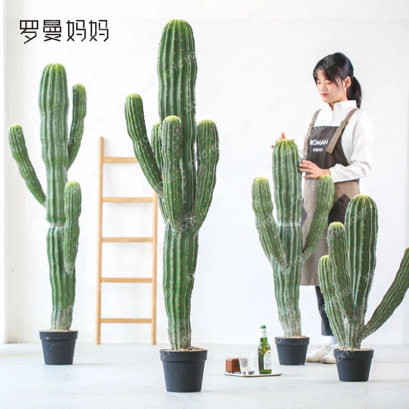 Indoor simulated plant decoration multi-headed Moroccan cactus potted cactus landing fake plant