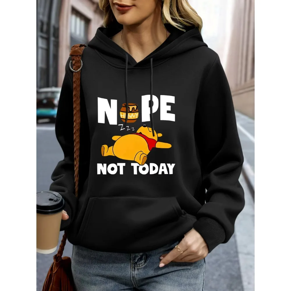  ديزني جديد المرأة ويني ذا بوه الصوف هوديس الرجال هودي البلوز البلوز الخريف الشتاء المعتاد معاطف الملابس خمر #1