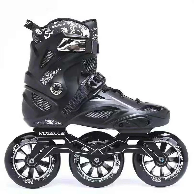 

Original ROSELLE RX6 Speed Skates Inline Skate Street 3X110mm Frame Wheels Fight Race Big Wheel Fast Roller Skates Single Line