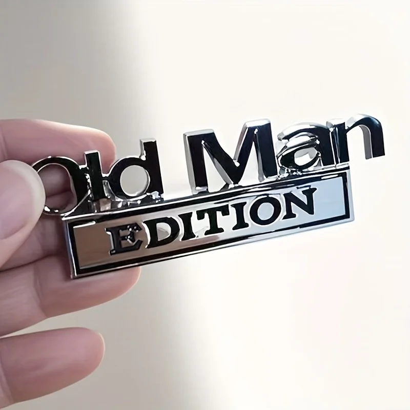 Old Man Edition 3D Emblem Sticker Badge Fender Funny Decals Car Truck Replacement Door Decoration for Universal Car SUV