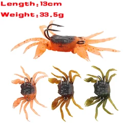 2023 Silicone Soft Bait 3D Simulation Crab Bait With Hook Sea Fishing Bait Tackle Fishing Lures Soft Fish Bait With Sharp Hooks