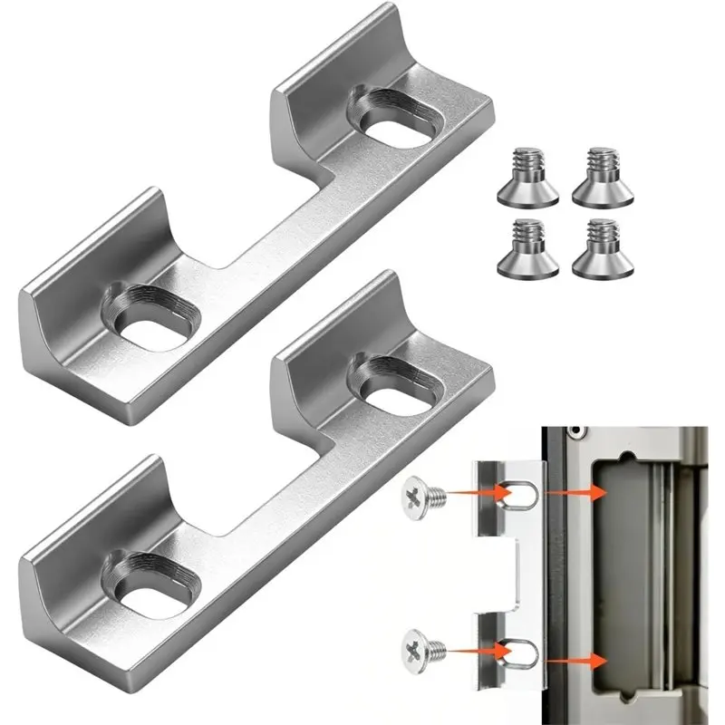 DT19-Aluminium Alloy Replacement Front Door Strike Plate 2Pack Adjustable 32Mm Screws Hole Spacing Accessories