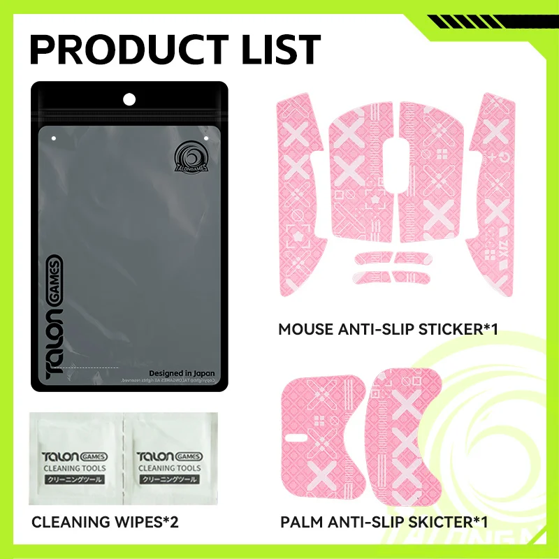 TALONGAMES Mouse Grip Tape DIY Handmade Sticker Non Slip Suck Sweat For Logitech GPRO Wireless Palm Anti Sweat Pink Print