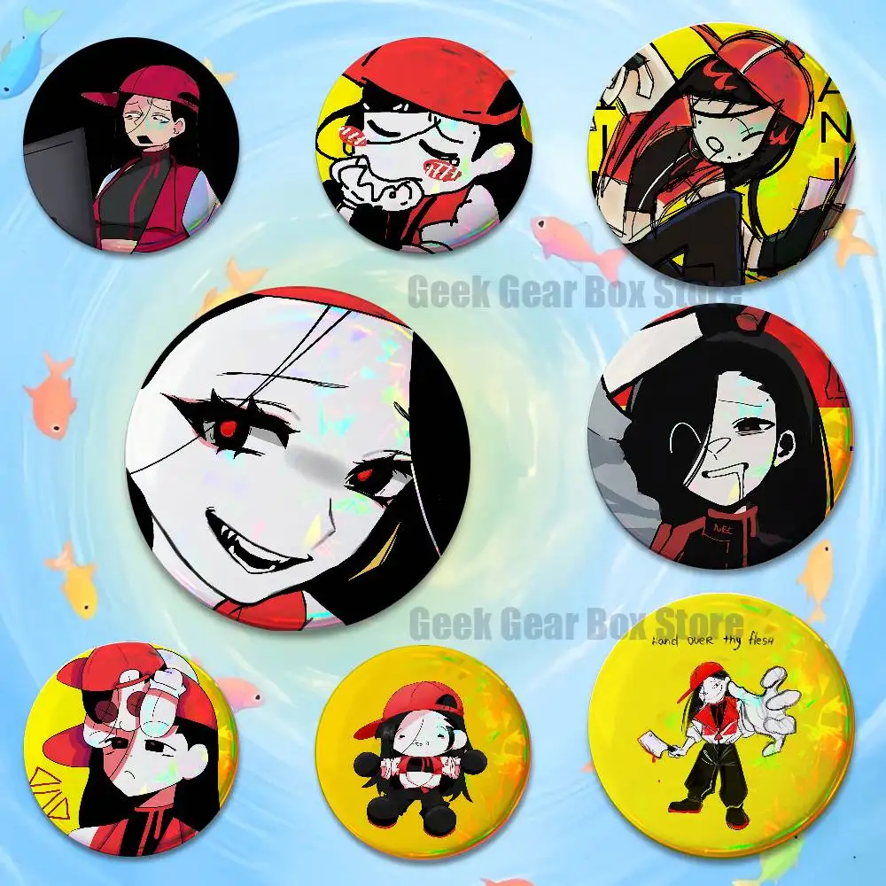 Meat Girl Yi Xi Singer Creative Round Badge Button Pin Bag Decor Fans Collection Friends Gift Brooch