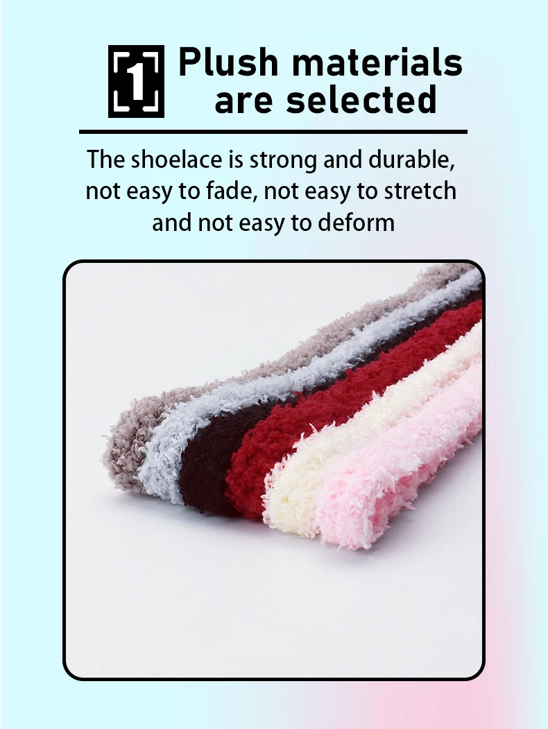 2er-/6er-Pack Neue Modische Flauschige Schnürsenkel für Sneaker und Freizeitschuhe, Runde Seilschnürsenkel für Schuhe 80/100/120/140/160CM – Detail 2