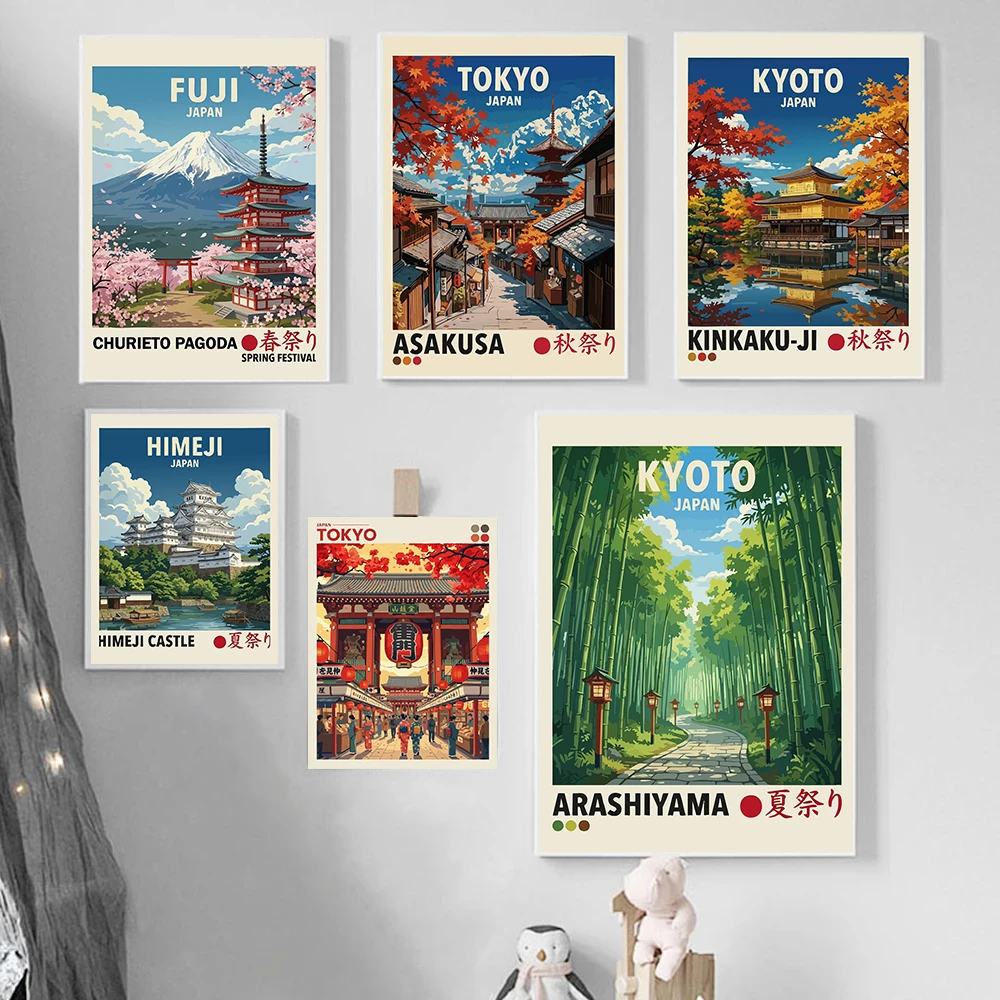 Traditional Japanese Festival Posters Arashiyama Bamboo Osaka Modern Prints Canvas Painting Wall Art Pictures Home Room Decor