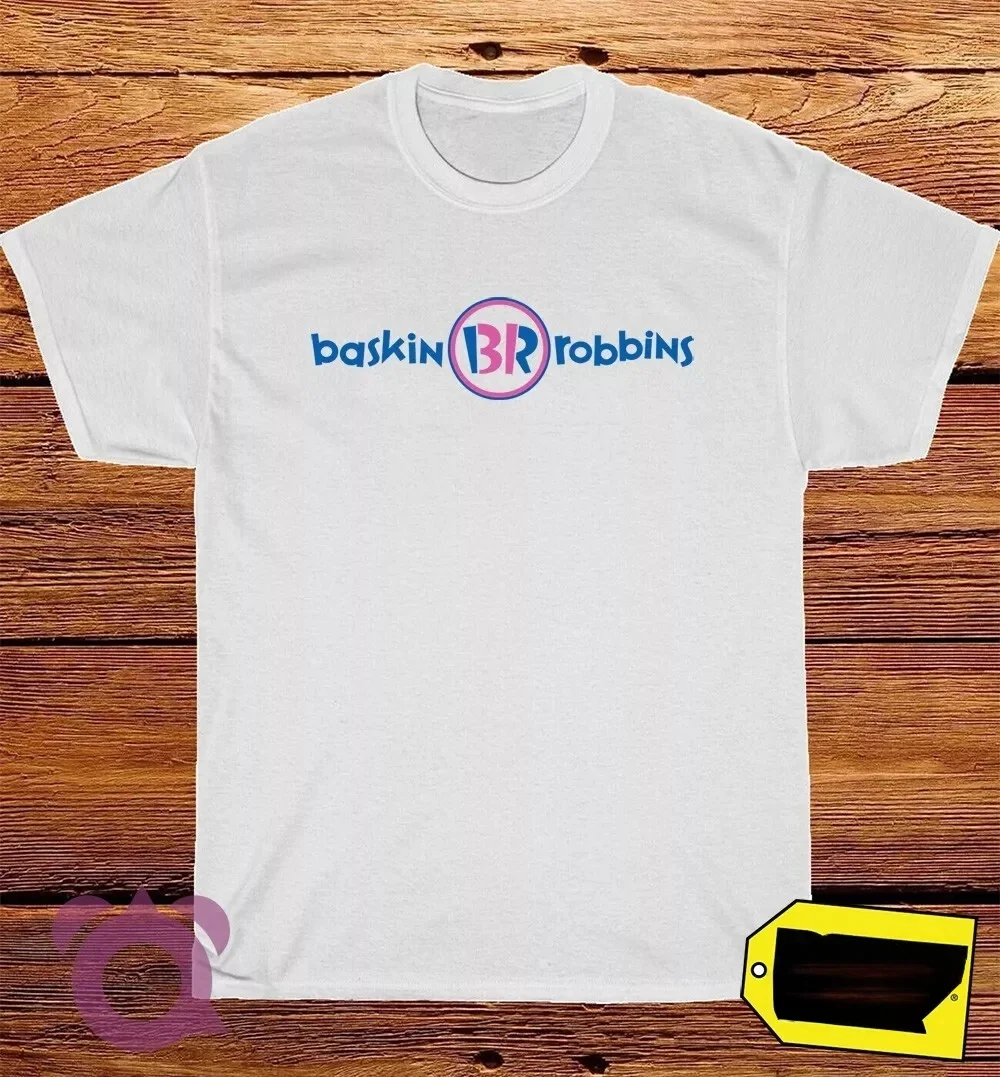 

Новая летняя футболка 2025 года с логотипом Baskin Robbins, американская забавная футболка, хлопковая футболка с круглым вырезом для мужчин и женщин