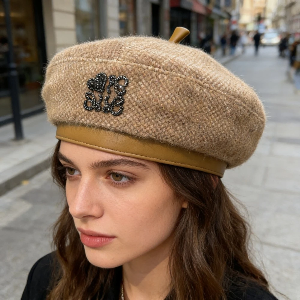 

Женский зимний берет из меха норки, модная теплая фуражка-берет для женщин, винтажная повседневная шапка с напуском, шапка с черепом для женщин