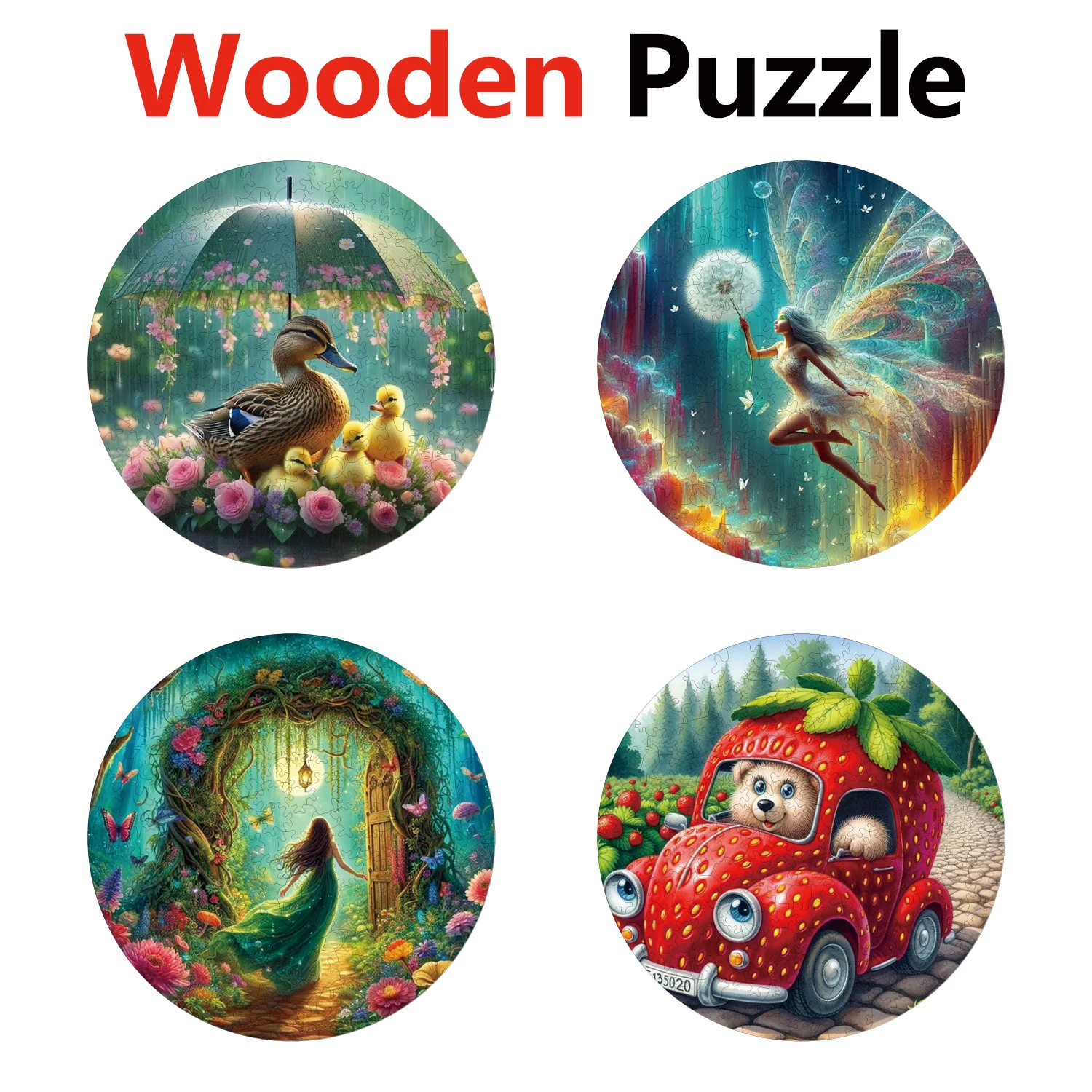 

Duck Fairy Elf Strawberry Car Bear Animal Puzzles High Quality Jigsaw Puzzle Wooden Puzzle Best Christmas Gift