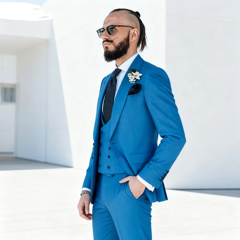 

Мужской пиджак из трех предметов с длинным хвостом, смокинг, костюм для курения для свадебной вечеринки, модная мужская куртка, пальто, повседневная официальная одежда