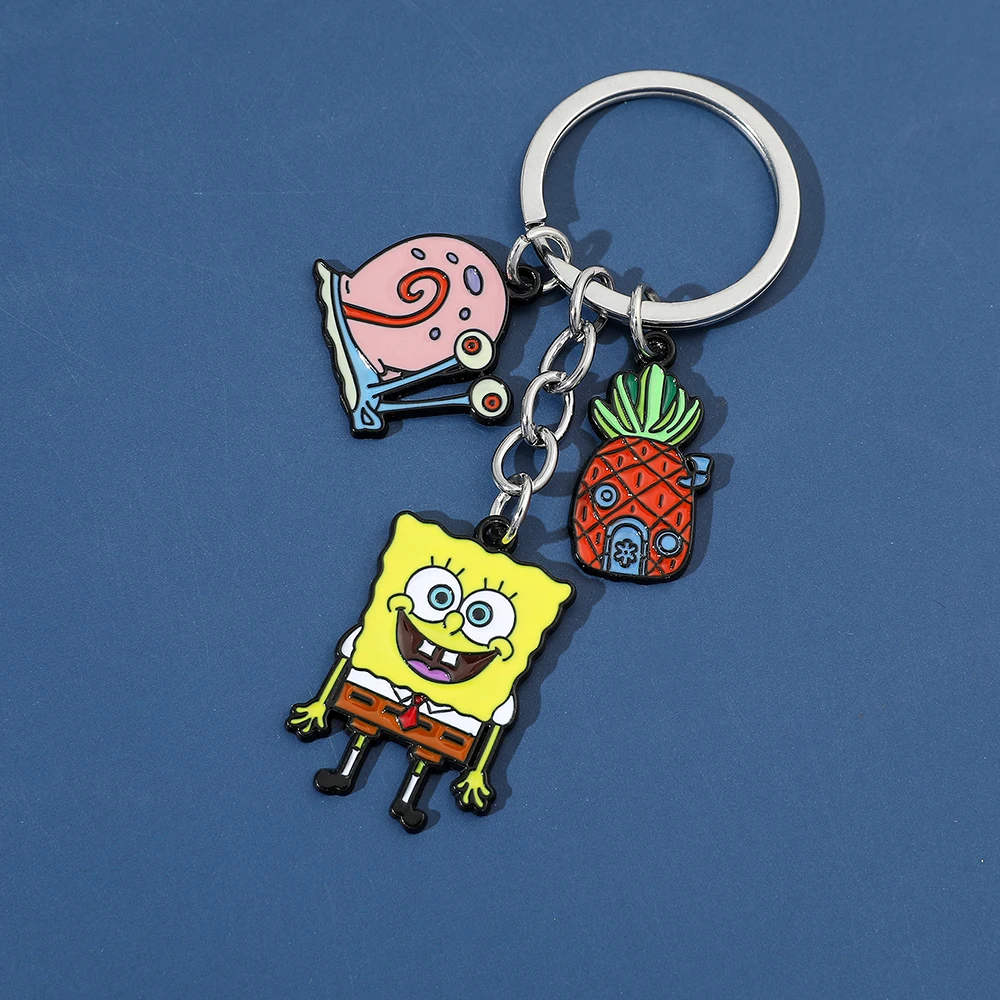 Classic Cartoon Anime SpongeBob SquarePants Keychain Cute Cartoon Figure Pendant Accessories Kawaii SpongeBob Pendant Keychain