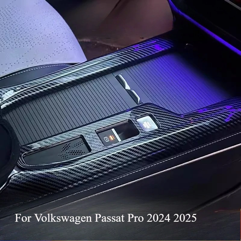 

For Volkswagen Passat Pro 2024 2025 Center Console Trim Kit, Real Carbon Fiber Dashboard Panel Cover Sticker