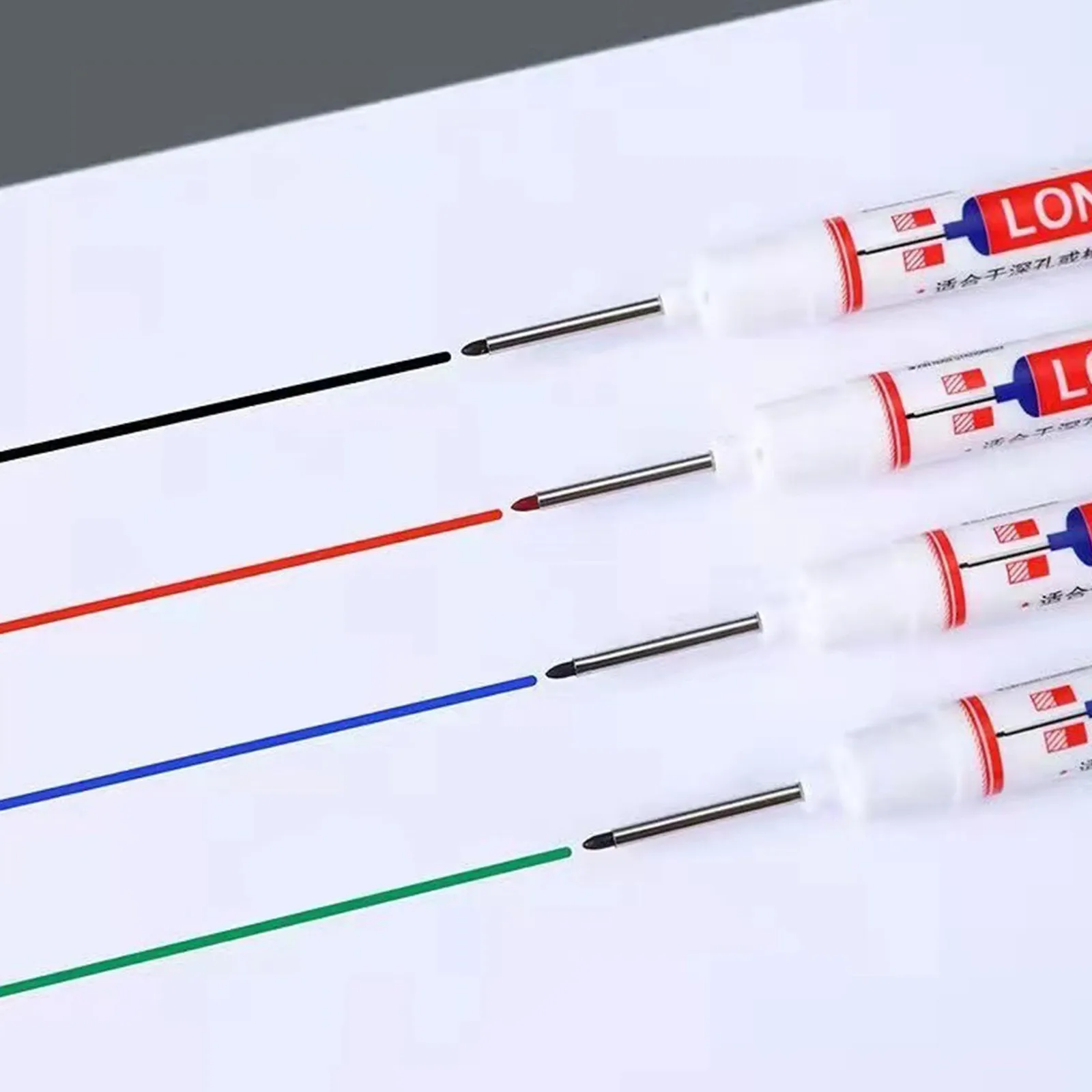 Black Red Blue Multi-Purpose 45mmDeep Drill Hole Long Nibs Waterproof Marker PenFor Bathroom Woodworking Long Head Carpenter Pen