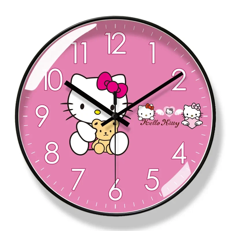 

Sanrio Cartoon Clock Wall Clock Hello Kitty Genuine New Children's Student Living Room Bedroom Mute Quartz Pointer Cute Gift