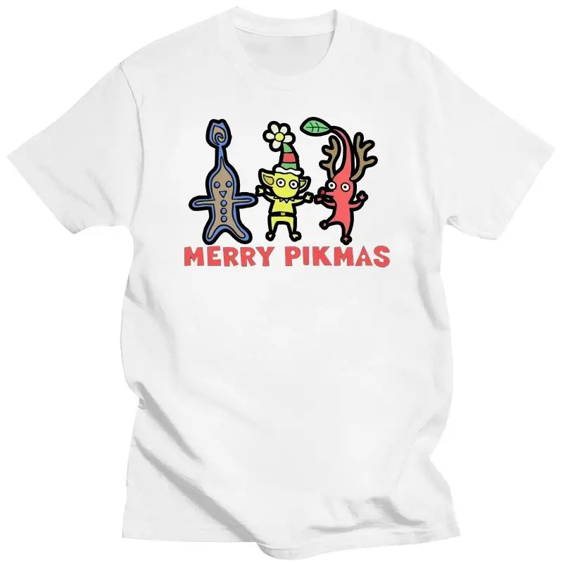 New Cotton T Shirts For Men Pikmin Merry Pikmas Stylish T Shirts Hip Hop Tee Humor Boys T Shirts For Teen Girls Top Designer