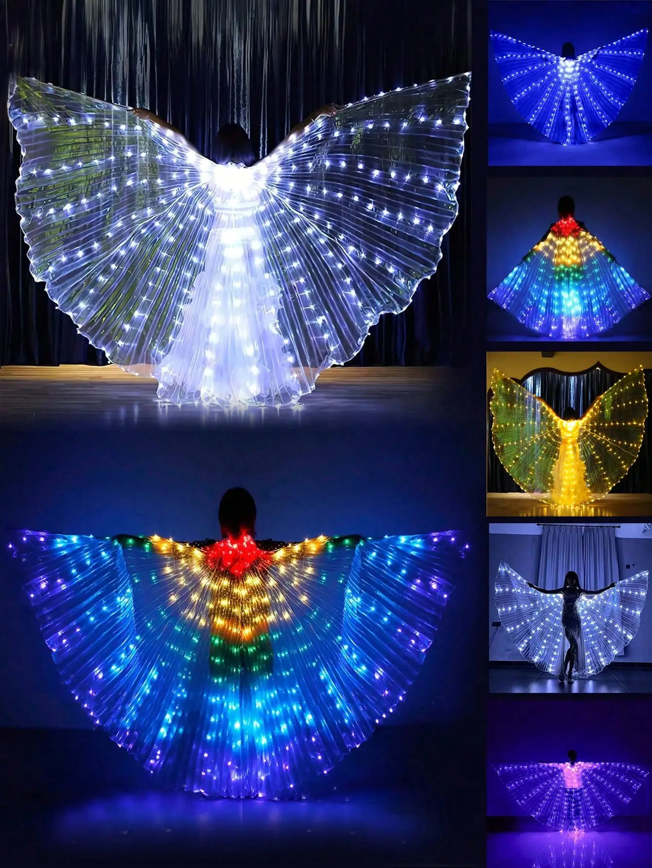 1 Led Light That Can Light up Colorful Glowing Wings, Capes, Colorful Stage Performances, Luminous Decorations, Costume Accessories, Holiday Celebration Gifts, Belly Dance Stage Decorations, Holiday Party Decorations, Room Decorations, Home Decorations, Themed Party Decorations, Valentine's Day Decorations, Suitable for Christmas and Easter Campus Festivals, Carnival Costume Performances
