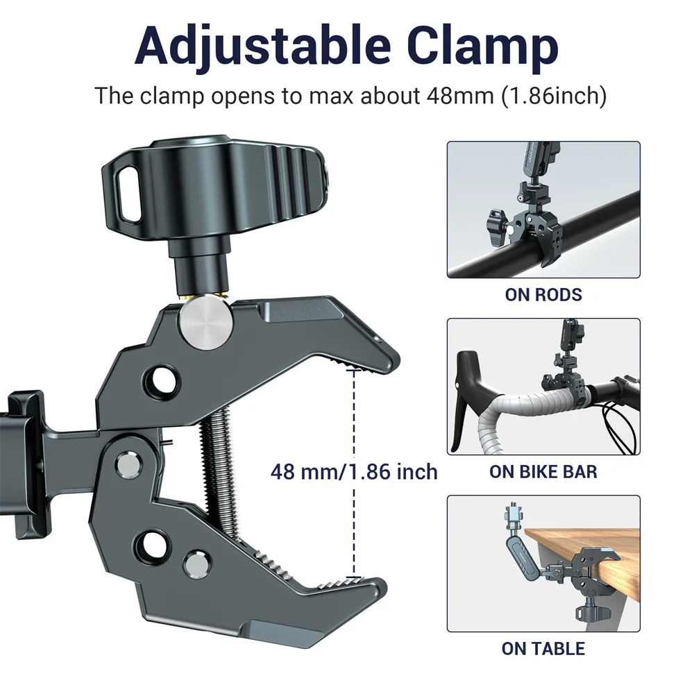 Multi-Functional Crab-Shaped Super Clamp With ARRI Hole NA-TO Interface Powerful Magic Arm Clamps for Panoramic Camera Umbrella