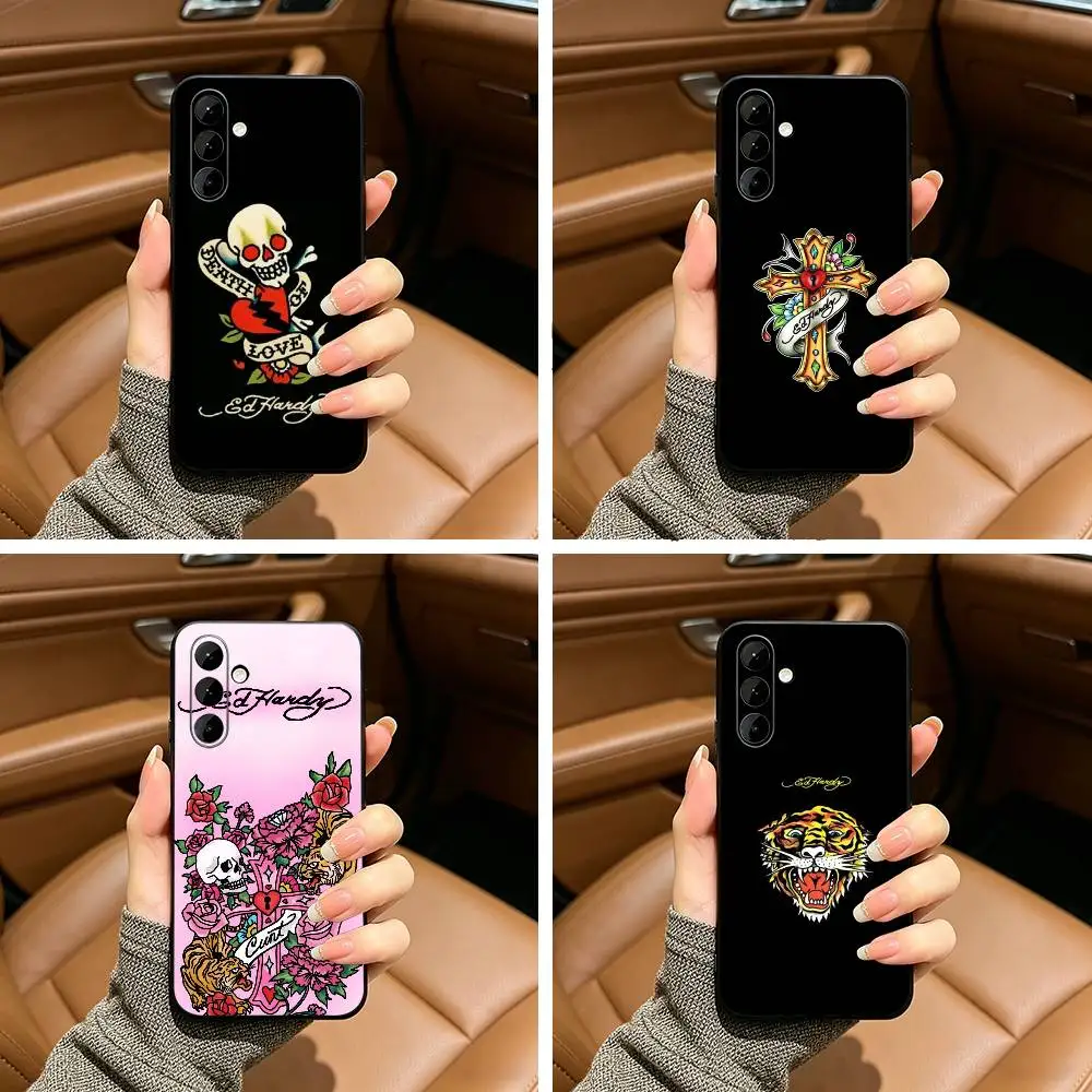 E-EDs Hardyes Brand  Black Soft Silicone Phone Case for Samsung Galaxy A73, A71, A72, A70, A53, A52, A51