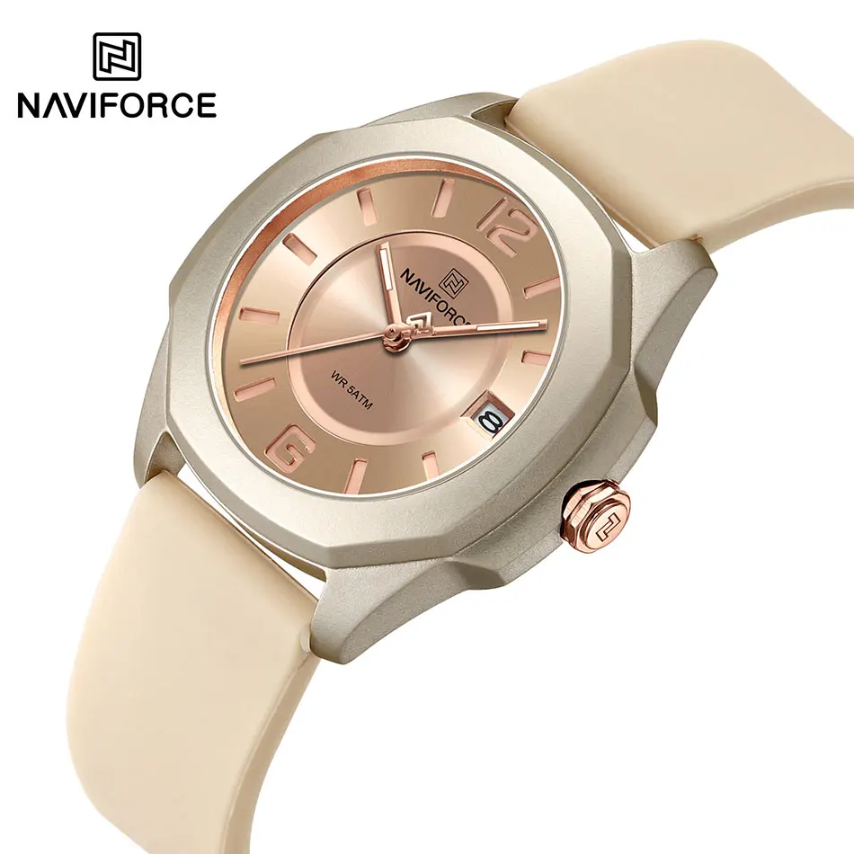 

NAVIFORCE Trendy Ladies Wrist Watches Women Simple Casual Silicone Strap Quartz Watch Brand Clock Montre Femme Relogio Feminino