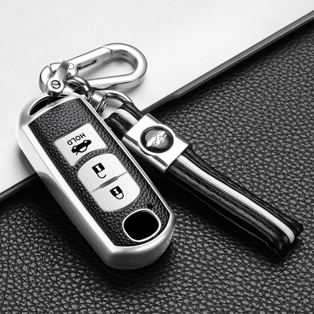 For Mazda 2 3 5 6 Axela Atenza Demio CX-3 CX5 CX-7 CX-9 MX-5 Leather TPU Car Key Cover Case Bag Keychain Protector Accessories