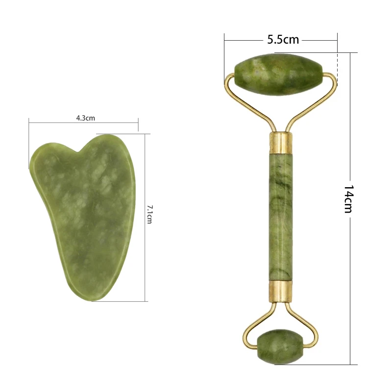 Facial Massage Roller Guasha Board Double Heads Jade Stone Face Lift Body Skin Relaxation Slimming Neck Thin Lift Tool 1pcs/2pcs