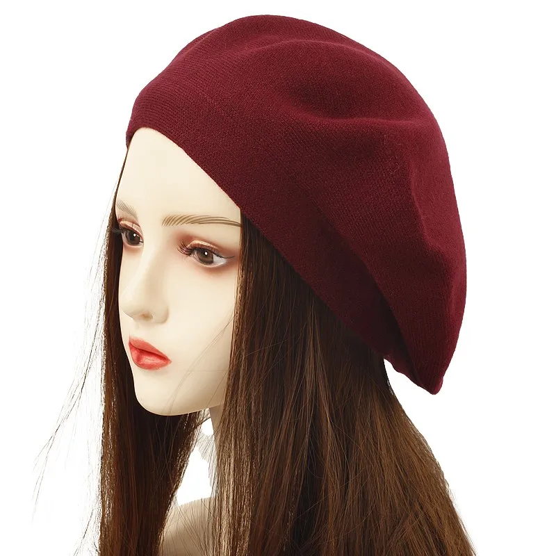 Women\'s Winter Hat Berets New Wool Cashmere Womens Warm Brand Casual High Quality Knitted Hats For Females Cap