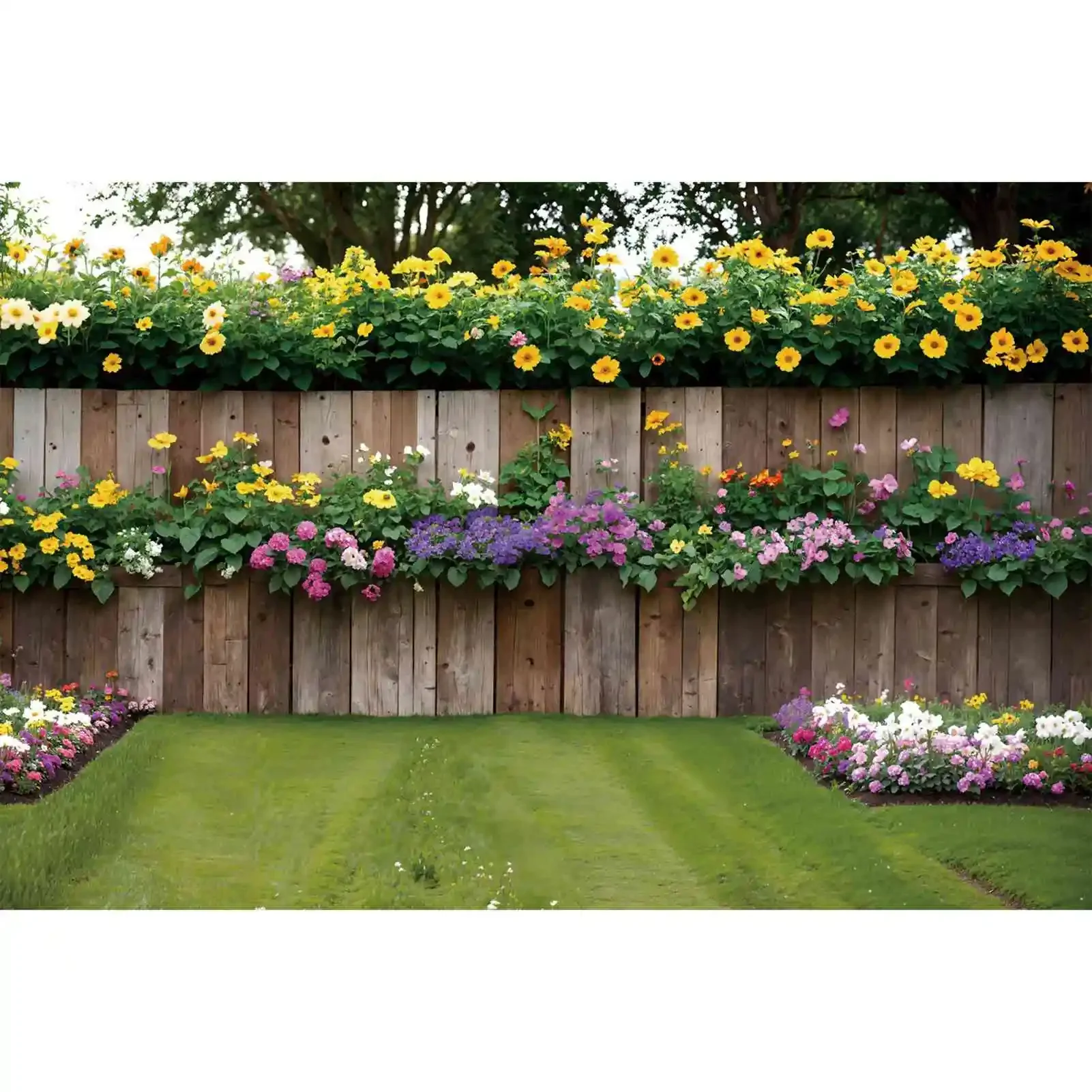 Blumen Garten Holzwand Kulissen Fotografie Dekor Plank Zaun maßge schneiderte Kinder Foto Hintergrund Fotoshooting Requisiten