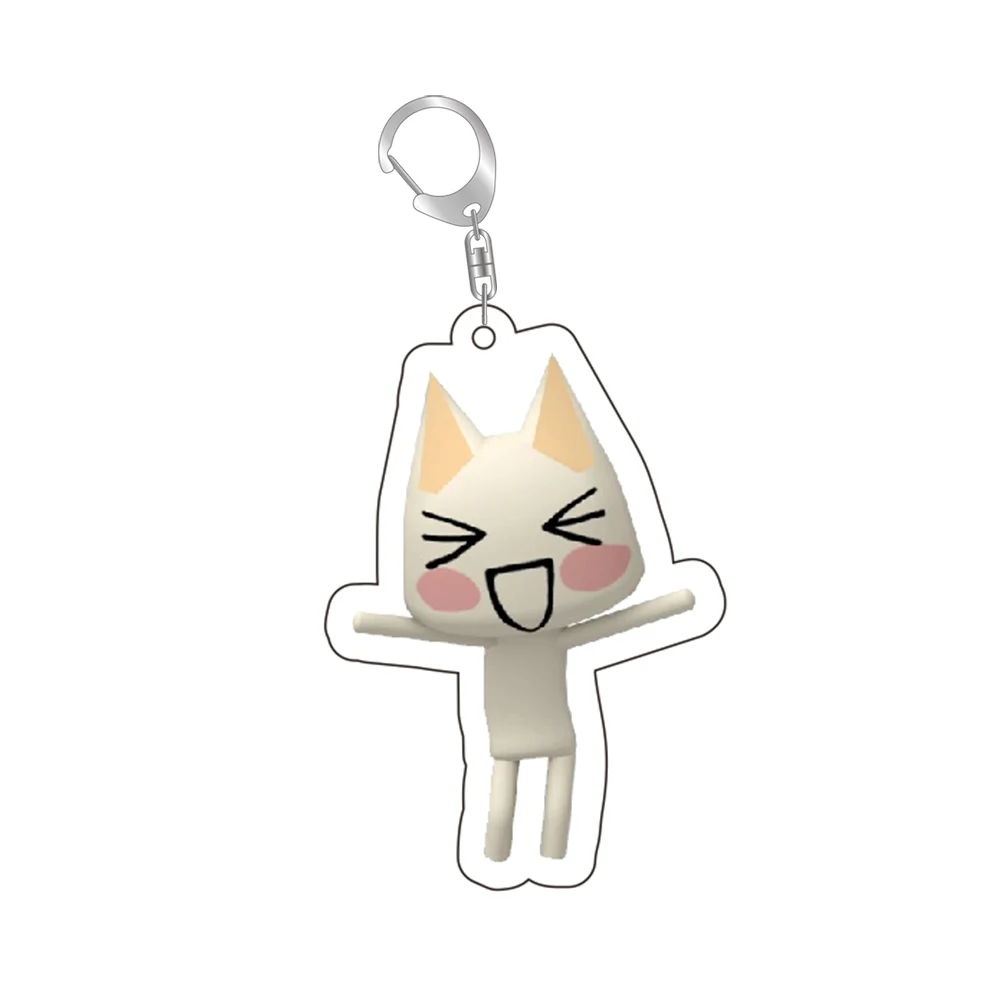 Inoue Toro CUTE Cat Keychain Cartoon Game Acrylic Key Chain Ring Bag Backpack Charm Car Pentend Keyring Friends Gift Jewelry