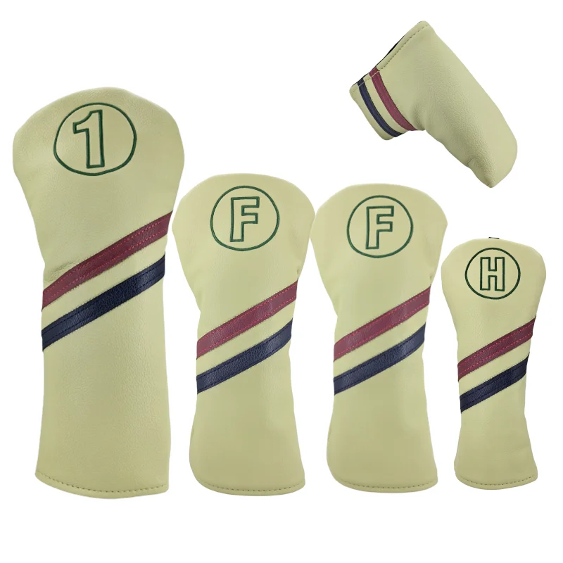 PU Couro Clube de Golfe Capas Cabeça, Fairway Madeiras Tampa, Putter Headcover, 1, 3, 5