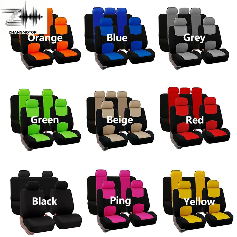 Universal 7 Colors 5 7 8 Seats CoverAuto Car Seat Covers Ployester Cushion Full Set Front Rear For Sedans Seat Cover AT MT