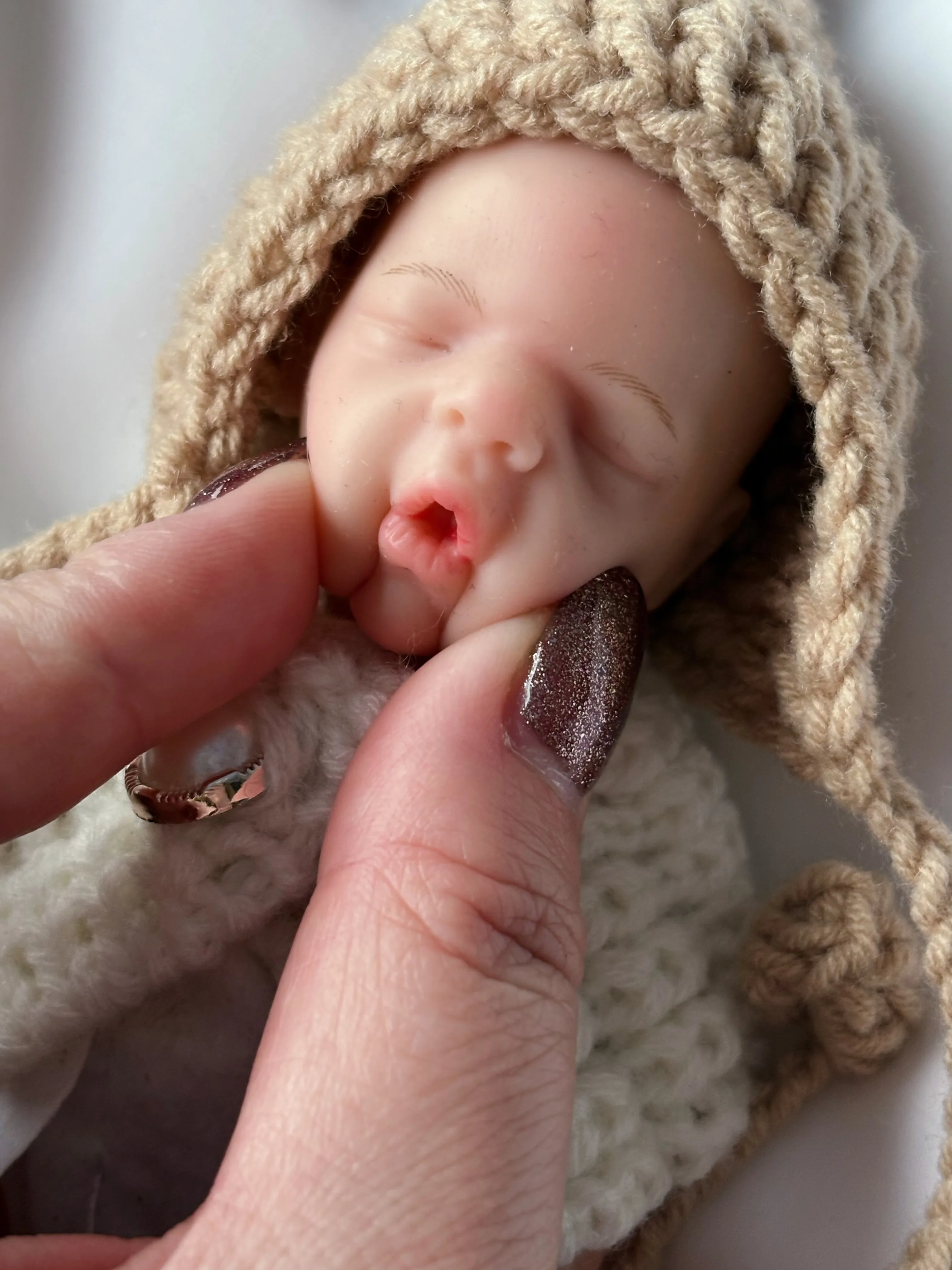 Aizwa1 Mini muñeca Reborn de silicona hecha a mano, muñeca bebé recién nacida realista para niños, regalos de cumpleaños