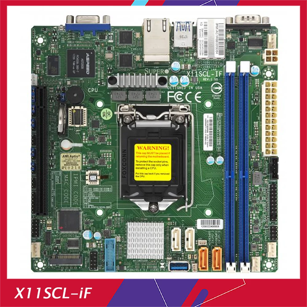 

Для серверной материнской платы Supermicro C242, M.2, Dual Gigabit, дистанционное управление, M-ATX X11SCL-IF