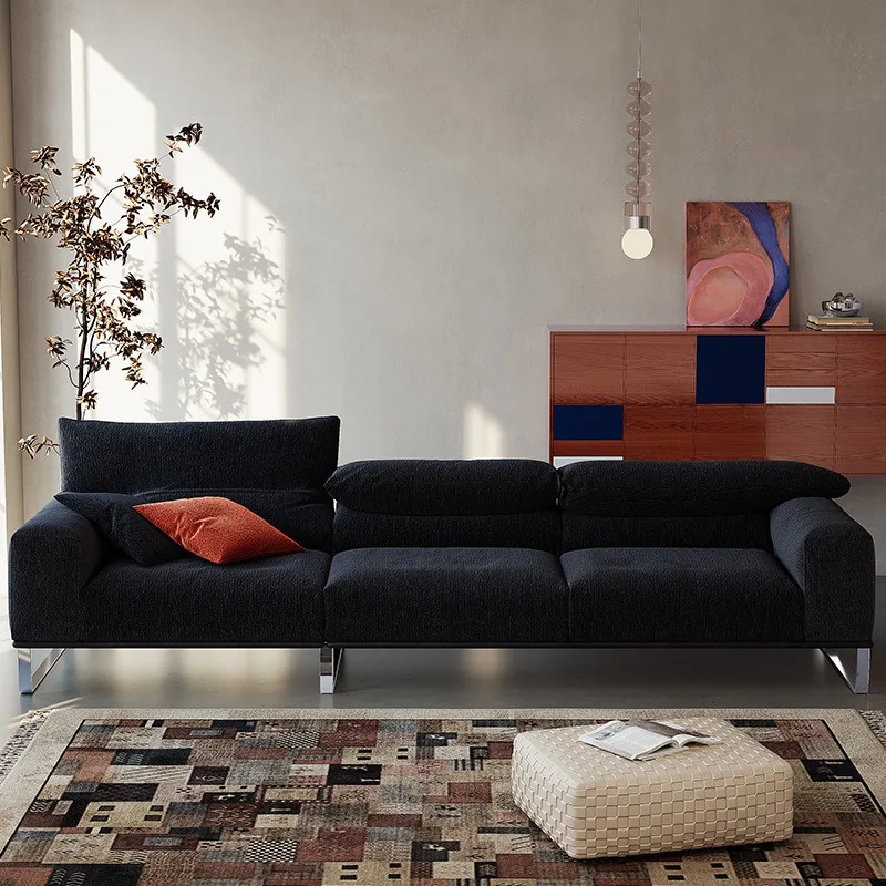 Multifunctional sofa antique straight row simple fabric sofa