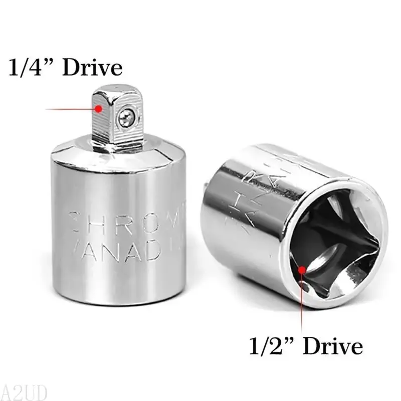 A2UD 2 штуки IMPACT ADAPTER и REDUCER, совместимый с W/Impact Driver Ratchet Sockets1/2 "до 1/4" 1/4 "до Серебро