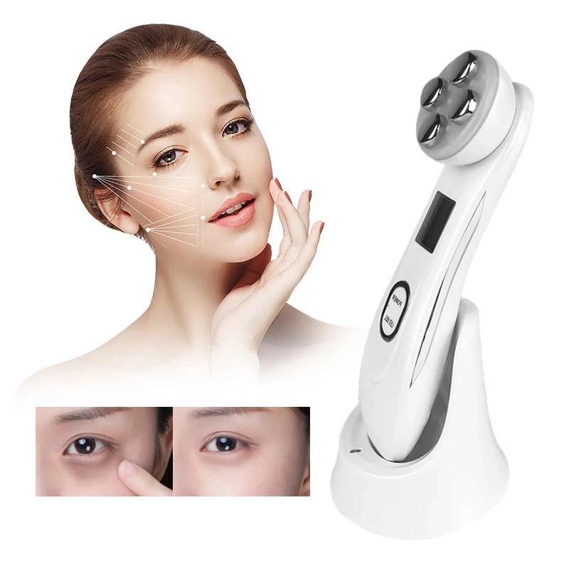 RF EMS Facial Massager Device Eye Area Skin Care Vibration Tool Face Lifting Firming Toning for Personal Home Use