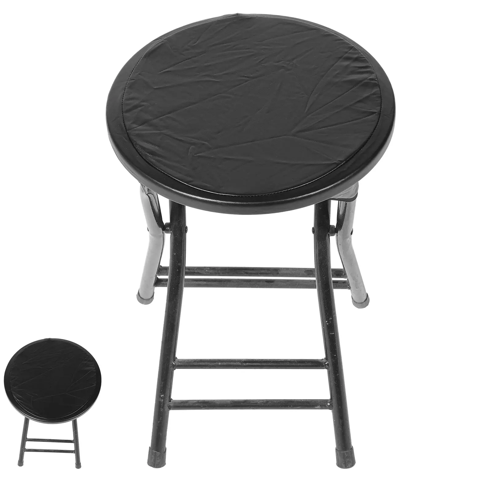 

Round Stool Cover PU Bar Seat Cover Elastic Protective Furniture Accessory for Wedding Banquet Hotel Use Metal Chair Cushions