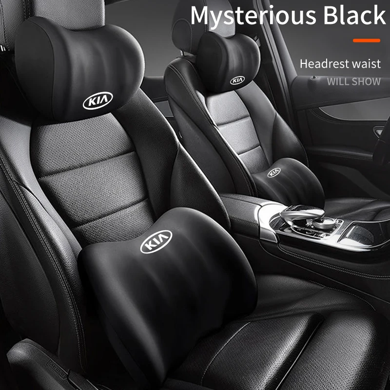 

Memory Foam Car Logo Seat Headrest Lumbar Support Neck Cushion