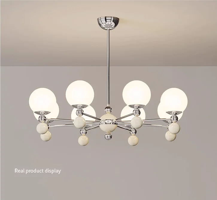 Full Spectrum LED Chandelier Health Eye Protect Chrome
