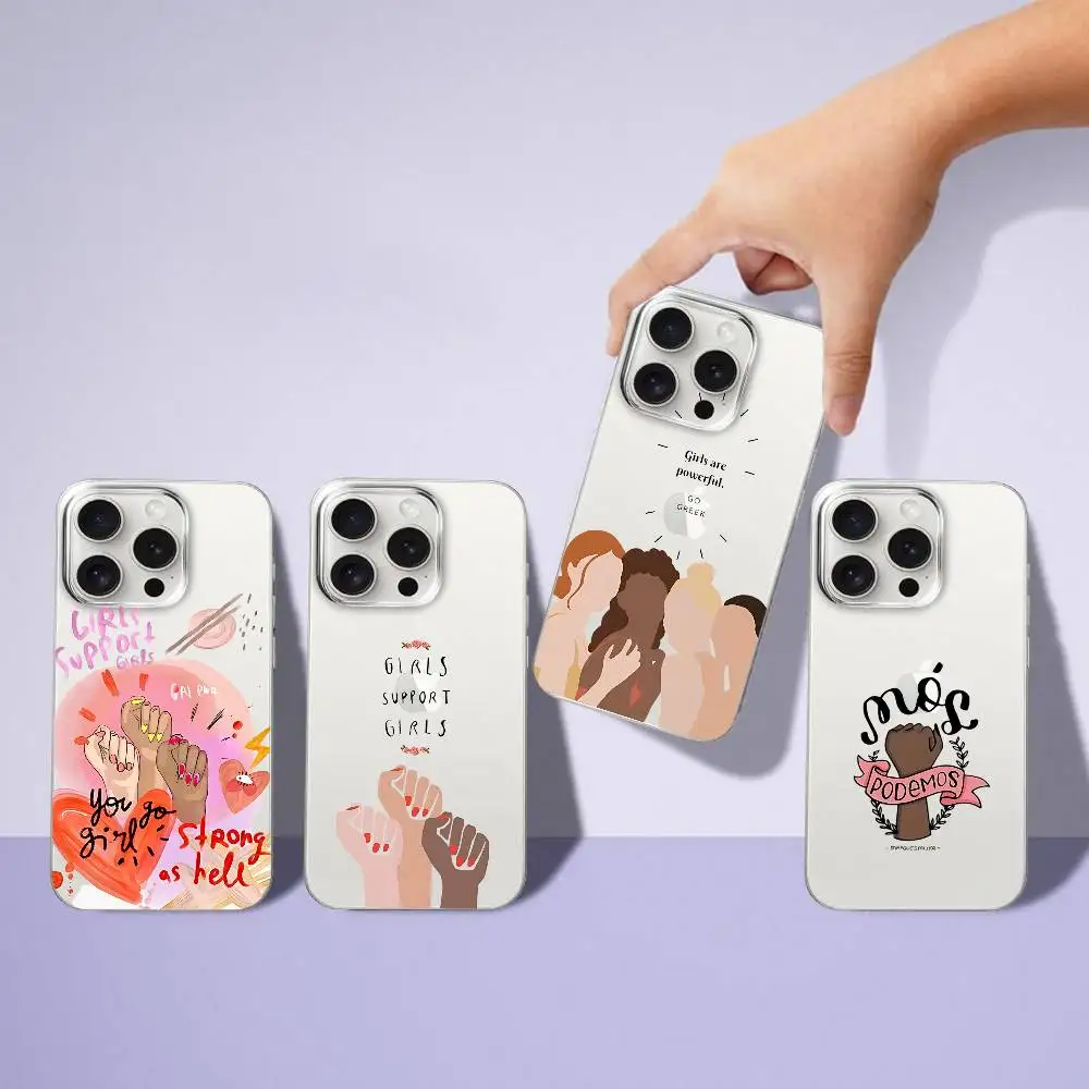 

Феминистский феминистский эстетический кристально чистый мягкий чехол для телефона: противоударный прозрачный чехол для iPhone 17,16,15,14,13,12,11