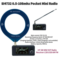 SI4732 0.5-108mhz Portable Radio LSB USB AM FM Pocket Mini 1.9inch IPS Screen All Band Radio Receiver HF SW MW VHF